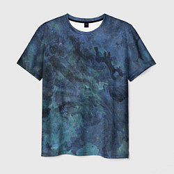 Мужская футболка Абстракция - dark blue sea stone