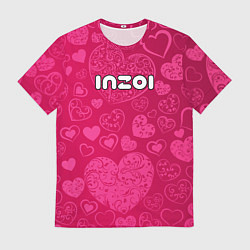 Мужская футболка Inzoi лого на розовых сердечках