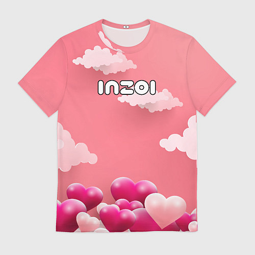 Мужская футболка Inzoi сердечки и облака / 3D-принт – фото 1