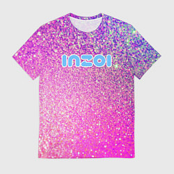 Мужская футболка Inzoi лого и розовые блестки