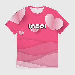 Мужская футболка Inzoi розовые сердечки