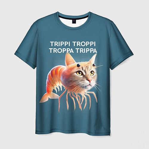 Мужская футболка Trippi troppi troppa trippa - brainrot cat meme / 3D-принт – фото 1