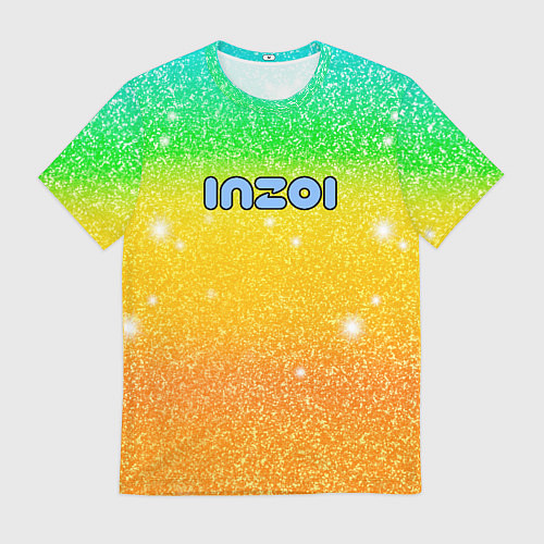 Мужская футболка Inzoi зелено-желтый фон / 3D-принт – фото 1