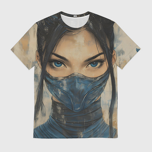 Мужская футболка Портрет Китаны - Мортал комбат / 3D-принт – фото 1