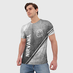 Футболка мужская Nirvana - grey gradient вертикально, цвет: 3D-принт — фото 2