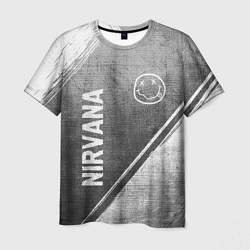 Мужская футболка Nirvana - grey gradient вертикально / 3D-принт – фото 1