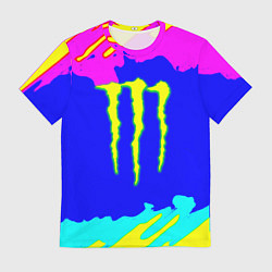 Мужская футболка Monster energy краски цветные