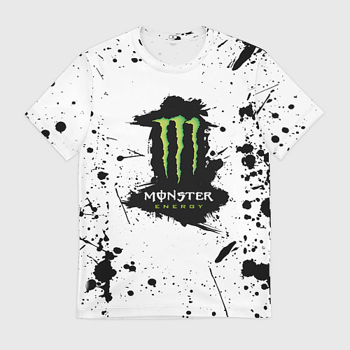 Мужская футболка Monster energy брызги красок / 3D-принт – фото 1