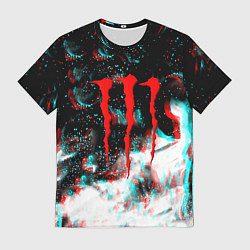 Мужская футболка Monster energy огонь глитч