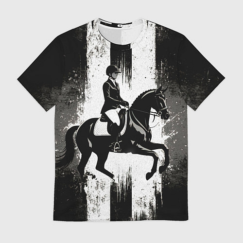 Мужская футболка Конный спорт на черном / 3D-принт – фото 1