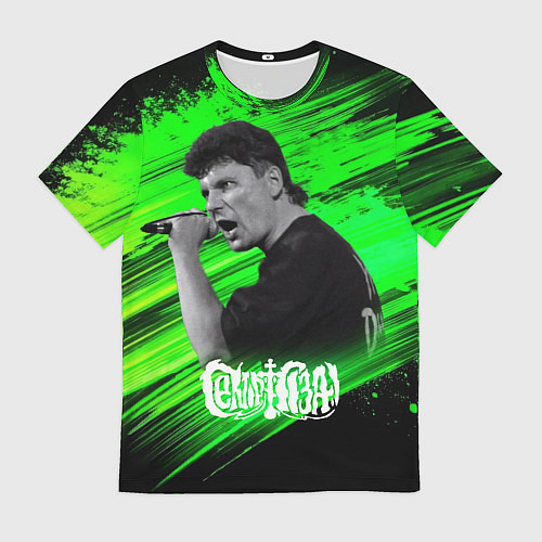 Мужская футболка Юрий Хой с микрофоном / 3D-принт – фото 1