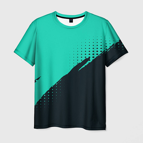 Мужская футболка Color black light blue / 3D-принт – фото 1
