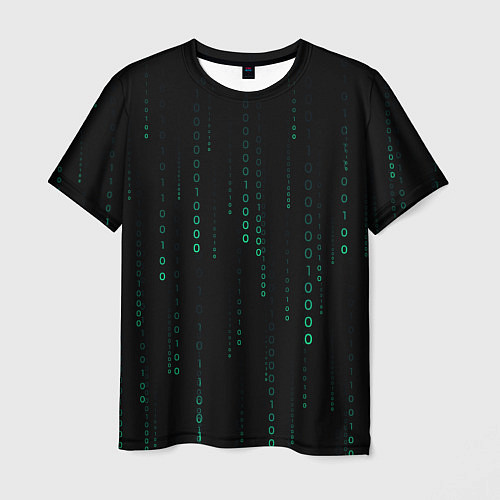 Мужская футболка Color black turquoise / 3D-принт – фото 1