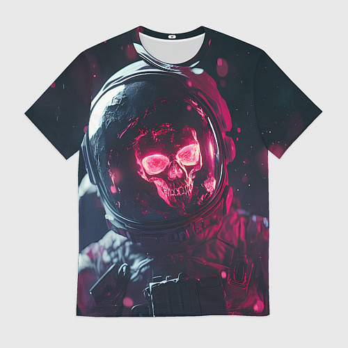 Мужская футболка Красный череп в скафандре космонавта / 3D-принт – фото 1