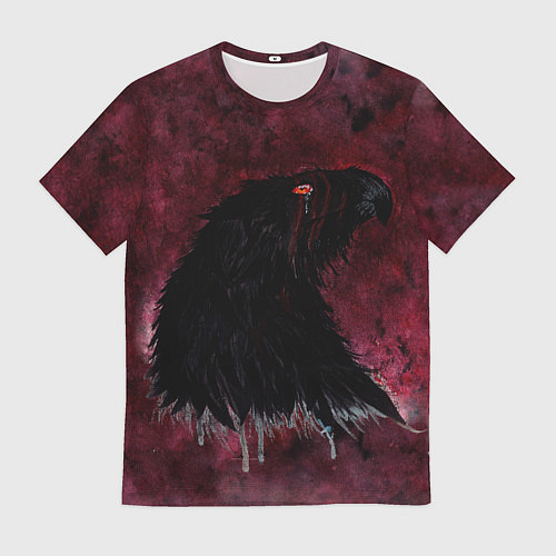 Мужская футболка Орёл с шрамом на фоне кровавого неба / 3D-принт – фото 1
