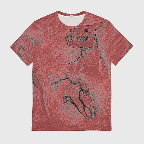 Мужская футболка Черепа лошадей - эскиз / 3D-принт – фото 1