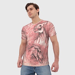 Футболка мужская Черепа лошадей - эскиз, цвет: 3D-принт — фото 2