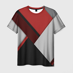 Мужская футболка Color black red grey
