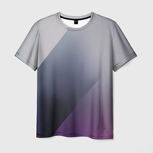 Мужская футболка Color grey with stripes / 3D-принт – фото 1