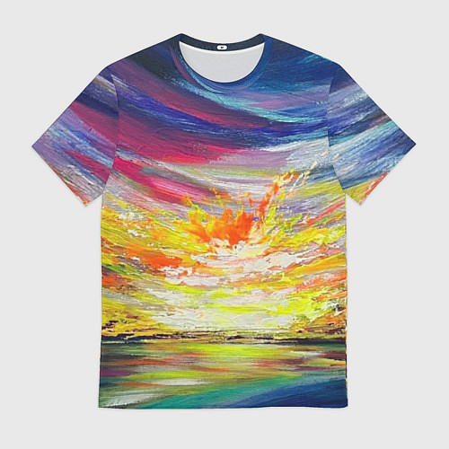Мужская футболка Scarlet rays of sunset / 3D-принт – фото 1