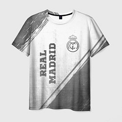 Мужская футболка Real Madrid - white gradient вертикально