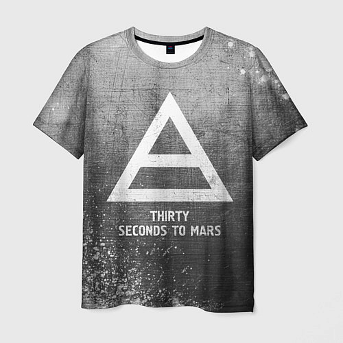 Мужская футболка Thirty Seconds to Mars - grey gradient / 3D-принт – фото 1