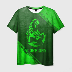 Футболка мужская Scorpions - green gradient, цвет: 3D-принт