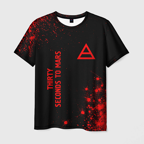 Мужская футболка Thirty Seconds to Mars - red gradient вертикально / 3D-принт – фото 1