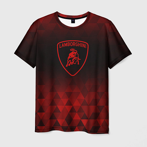 Мужская футболка Lamborghini red poly / 3D-принт – фото 1