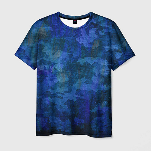 Мужская футболка Абстракция - blue uniform camouflage / 3D-принт – фото 1