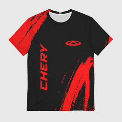 Мужская футболка Chery - red gradient вертикально