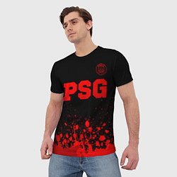 Футболка мужская PSG - red gradient посередине, цвет: 3D-принт — фото 2