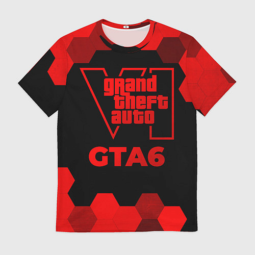 Мужская футболка GTA6 - red gradient / 3D-принт – фото 1