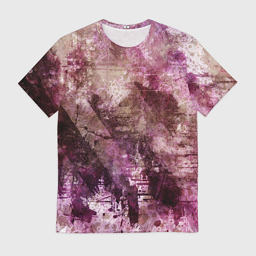 Мужская футболка Абстракция - dark trash atom with violet / 3D-принт – фото 1