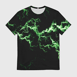 Футболка мужская Lightning green glow, цвет: 3D-принт