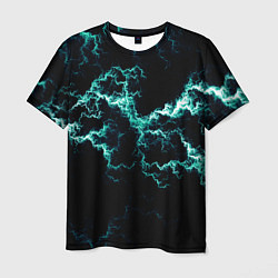Мужская футболка Lightning light blue glow