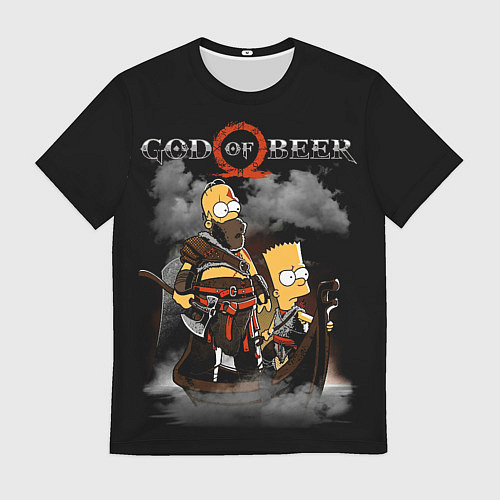 Мужская футболка God of beer / 3D-принт – фото 1