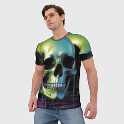 Футболка мужская Черепа отливающие неоном, цвет: 3D-принт — фото 2