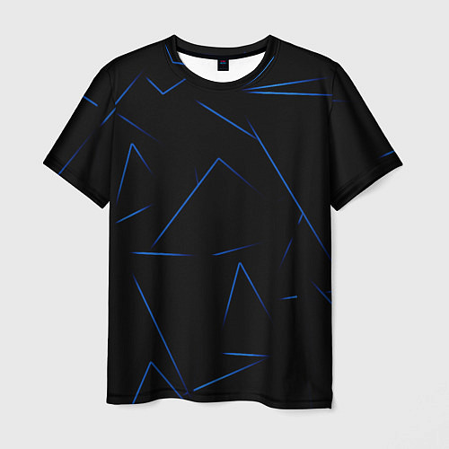 Мужская футболка Color blue line / 3D-принт – фото 1