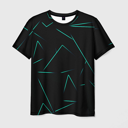 Мужская футболка Color turquoise line / 3D-принт – фото 1