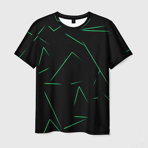 Мужская футболка Color light green line / 3D-принт – фото 1