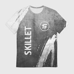 Футболка мужская Skillet - grey gradient вертикально, цвет: 3D-принт
