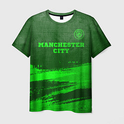 Футболка мужская Manchester City - green gradient посередине, цвет: 3D-принт