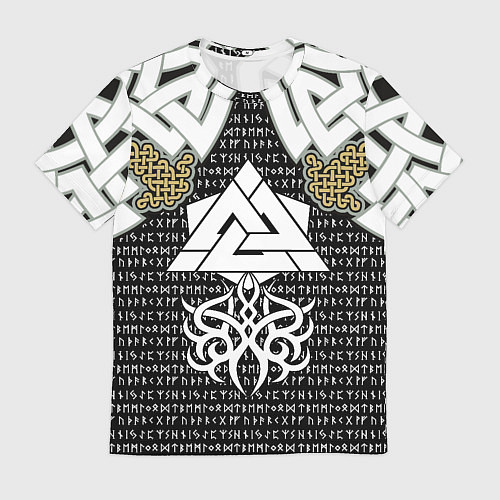 Мужская футболка Узор рун и символов / 3D-принт – фото 1
