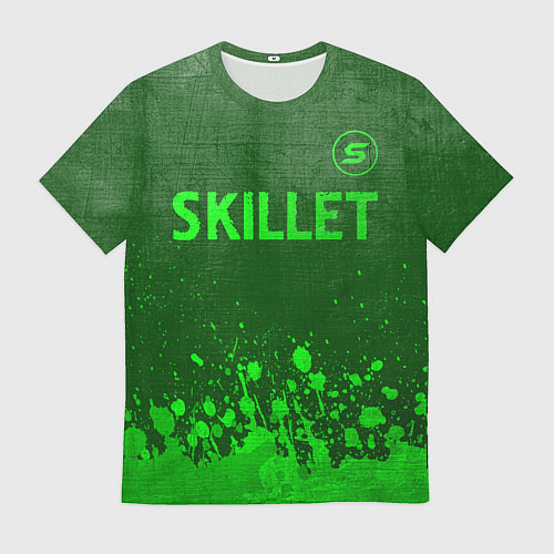 Мужская футболка Skillet - green gradient посередине / 3D-принт – фото 1