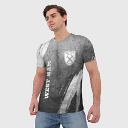 Футболка мужская West Ham - grey gradient вертикально, цвет: 3D-принт — фото 2