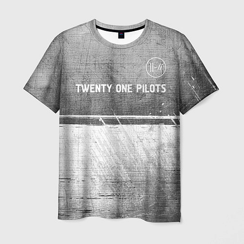 Мужская футболка Twenty One Pilots - grey gradient посередине / 3D-принт – фото 1