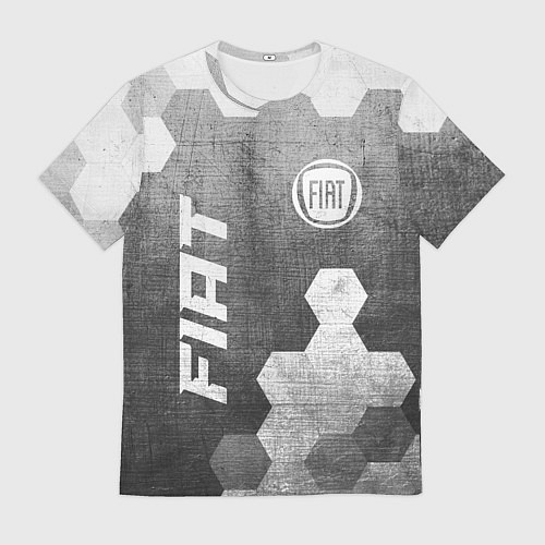 Мужская футболка Fiat - grey gradient вертикально / 3D-принт – фото 1