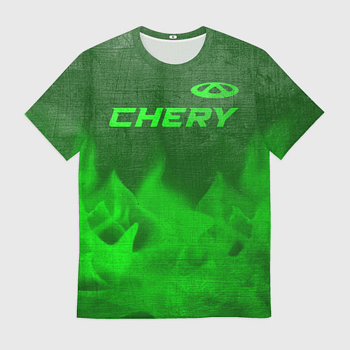 Мужская футболка Chery - green gradient посередине / 3D-принт – фото 1