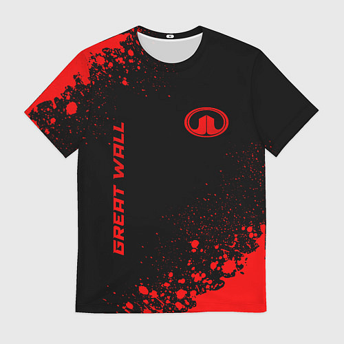 Мужская футболка Great Wall - red gradient вертикально / 3D-принт – фото 1